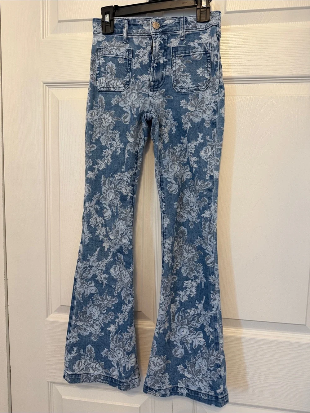 Gap Blue Floral Flared Jeans